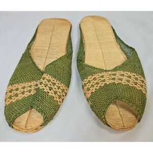 Handmade Raffia Sandals Made in Phillippines During WW2 Never Worn 9-1/4" Sz 7